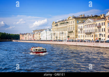 Fontanka Flusslandschaft in St Petersburg, Russland Stockfoto