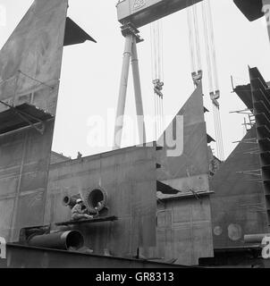 Werft Ag Weser Bremen 1972 Bw Stockfoto