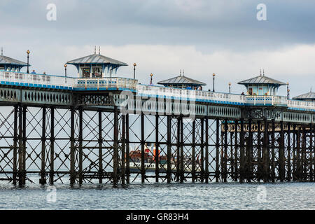 Llandudno. Clwyd Nordwales. Paddel-Dampfer Waverley Pier Stockfoto