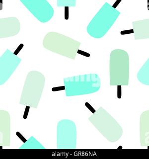Nahtlose wiederholendes Muster mit Eis in blauer und grüner Farbe isoliert auf weißem Hintergrund. Moderne Textilien, Grußkarte, Stock Vektor