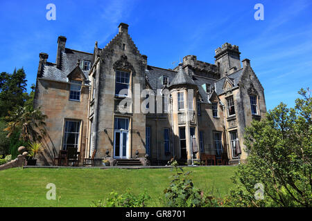 Schottland, Schloss Hotel Steinfeld, Schlosshotel, Gartentorf der Halbinsel Kintyre steht in Argyll auf Stockfoto