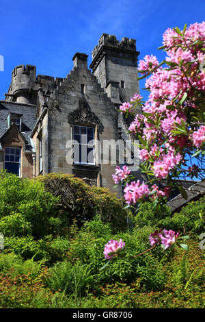 Schottland, Schloss Hotel Steinfeld, Schlosshotel, Gartentorf der Halbinsel Kintyre steht in Argyll auf Stockfoto