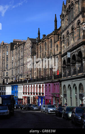 Schottland, Edinburgh, Victoria Street in der Altstadt, Haus Linie Stockfoto