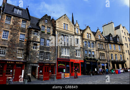 Schottland, Edinburgh, Old Town, Häuser in der Grassmarket Stockfoto