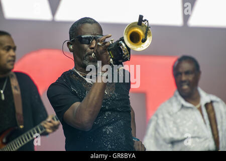 Kool Amp die Bande bei Pori Jazz 2015 Stockfoto