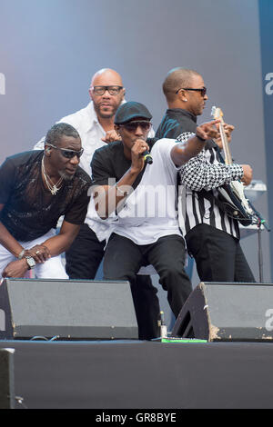 Kool Amp die Bande bei Pori Jazz 2015 Stockfoto