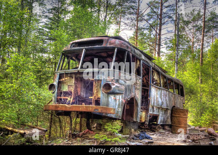 Auto Dump Kirkö Mosse In Ryd, Schweden Stockfoto