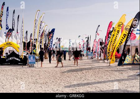 Eindruck von der Kitesurf World Cup In St. Peter-Ording, Deutschland, August 21-30 2015 Stockfoto