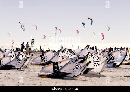 Eindruck von der Kitesurf World Cup In St. Peter-Ording, Deutschland, August 21-30 2015 Stockfoto