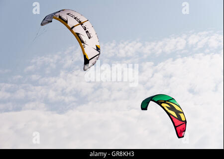 Eindruck von der Kitesurf World Cup In St. Peter-Ording, Deutschland, August 21-30 2015 Stockfoto