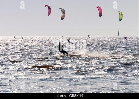 Eindruck von der Kitesurf World Cup In St. Peter-Ording, Deutschland, August 21-30 2015 Stockfoto