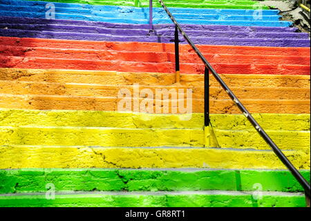 Farbenfrohe Level In Beyoglu Stadtteil von Istanbul Stockfoto