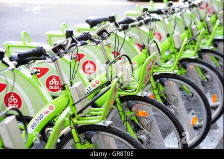 Öffentliche Bike Sharing-Budapest Stockfoto