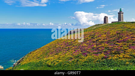 Leuchtturm Cap Frehel, Bretagne, Frankreich Stockfoto