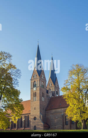 Kloster Kirche der Hl. Dreifaltigkeit und Wichmann Linde Neuruppin, Mecklenburg Stockfoto