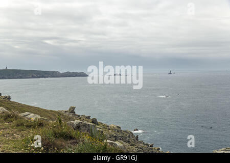 Pointe Du Raz Pointe Du Van von Finistere, Bretagne gesehen Stockfoto