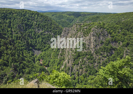 Blick vom Hexentanzplatz In Thale, Sachsen-Anhalt, Deutschland, Europa Stockfoto