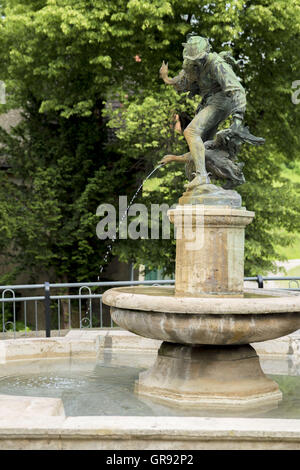 Gänsedieb Brunnen In Pößneck, Saale-Orla-Kreis, Thüringen, Deutschland, Europa Stockfoto