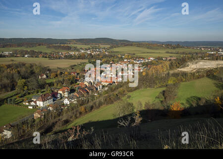 Herbst-Landschaft In Pößneck, Thüringen, Deutschland, Europa Stockfoto