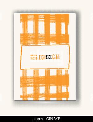 Broschüre mit Orange Zellhintergründe. Stock Vektor