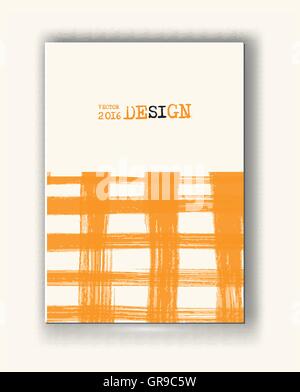 Broschüre mit Orange Zellhintergründe. Stock Vektor