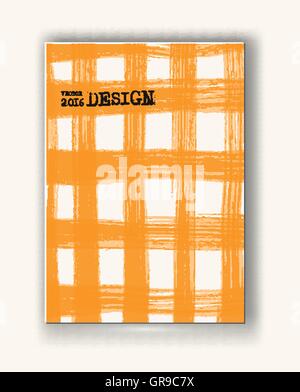 Broschüre mit Orange Zellhintergründe. Stock Vektor