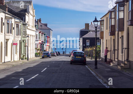 Viktorianischen Reihenhaus Häuser, die Landzunge, Hartlepool, County Durham, England Stockfoto