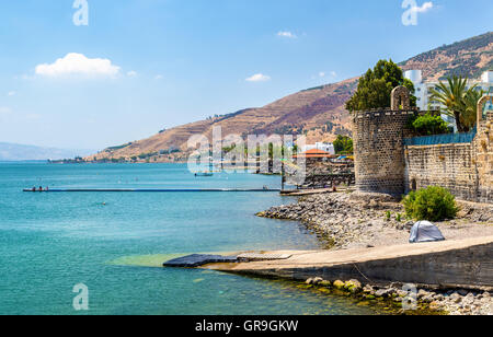 Der schiefe Turm von Zahir al-Umar in Tiberias errichtet Stockfoto