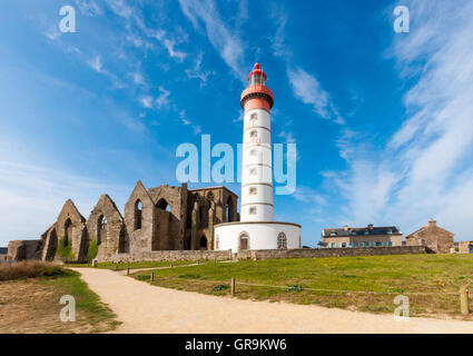 Leuchtturm, Saint-Mathieu, Bretagne Frankreich Stockfoto