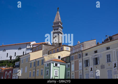 Piran, Küste, Halbinsel Istrien, Slowenien, Europa Stockfoto