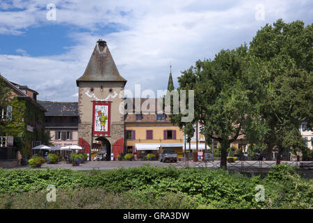 La Porte De Turckheim, Departemant Haut-Rhin, Elsass, Frankreich, Frankreich Stockfoto