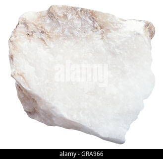 Makroaufnahmen von Sedimentgestein Proben - Anhydrit Stein isoliert auf weißem Hintergrund Stockfoto