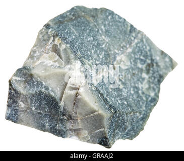 Makroaufnahmen von metamorpher Felsen Proben - Hornfels Stein isoliert auf weißem Hintergrund Stockfoto