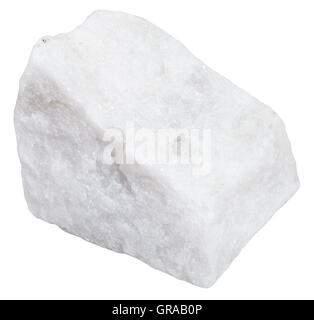 Makroaufnahmen von metamorpher Felsen Proben - weißen Marmor Mineral isoliert auf weißem Hintergrund Stockfoto