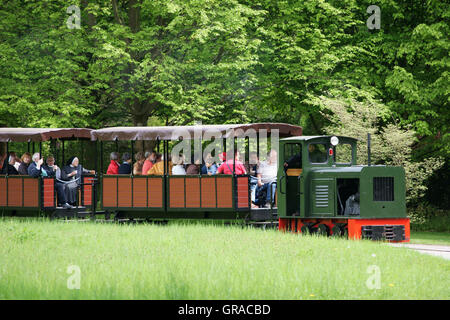 Park Train Britzer Garten Stockfoto