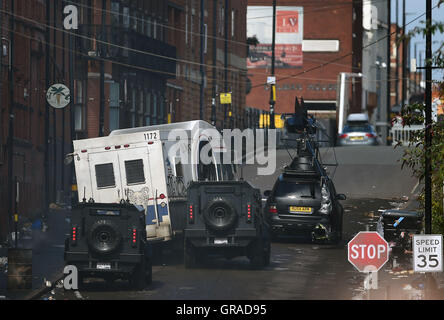 Dreharbeiten, findet statt am Set von Spielbergs neuem Film bereit ein Spieler im Jewellery Quarter, Birmingham. Stockfoto