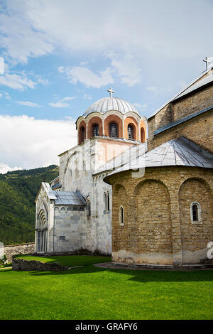 Detail der serbisch-orthodoxen Kloster aus dem 12. Jahrhundert Studenica Stockfoto