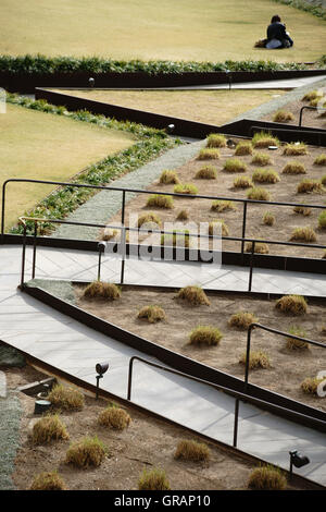 Central Garden Getty Center Stockfoto