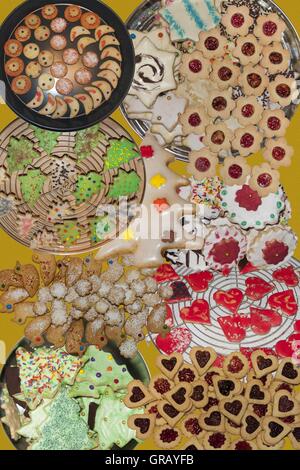 Collage mit Christmas Cookies Portrait Stockfoto