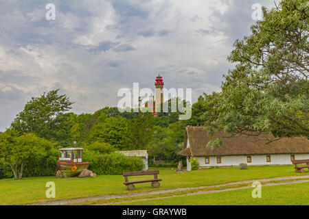 Kap Arkona mit dem neuen Leuchtturm-Recht und der Schinkel-Turm auf Wittow, Rügen Halbinsel Stockfoto