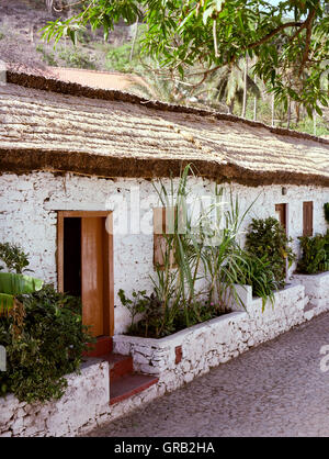 Rue Banane, die älteste Straße in Cidade Velha. Santiago, Kapverdische Inseln, Afrika. Stockfoto