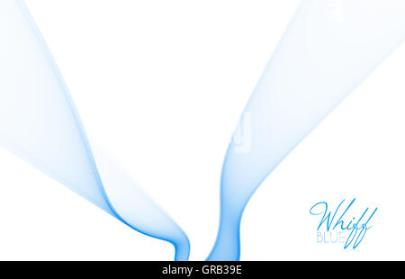 Hauch von leicht transparenten Hauch. Leichte weiche blauer Rauch auf weißem Hintergrund Stockfoto