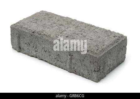Zement-Sand-Stein isoliert auf weiss Stockfoto