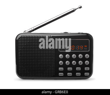 Tasche FM Radio mp3-Player isoliert auf weiss Stockfoto