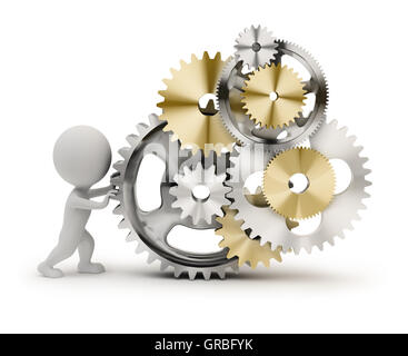 3D kleine Leute - Mechanismus Stockfoto