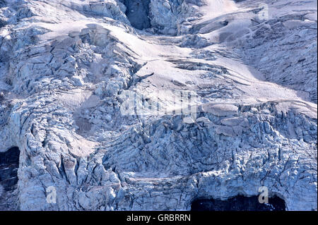 Gletscherzunge des Berges La Meije, Französische Alpen, Frankreich Stockfoto