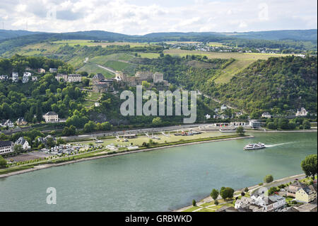 Burg Rheinfels bei Sankt Goar, Oberes Mittelrheintal, Deutschland Stockfoto