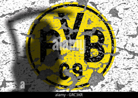 Erodieren Logos von Fußball Verein Bvb Borussia Dortmund Stockfoto