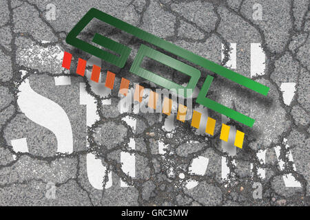 Logo der Union Gdl Streik Symbol auf Asphalt erodieren Stockfoto