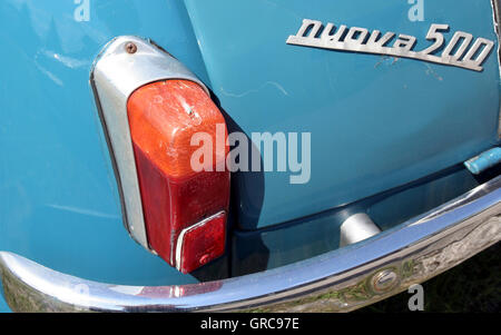 Rücklicht von einem Fiat Nuova 500 Stockfoto